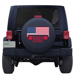 Seven Slot American Flag Jeep Custom Tire Cover