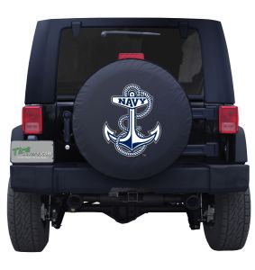 United States Naval Academy Spare Tire Cover Black Vinyl Front