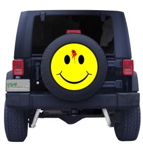 Smiley Face Bullet Hole Tire Cover 