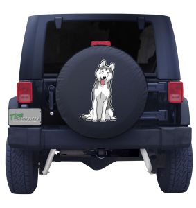Siberian Husky Sitting Tire Cover 