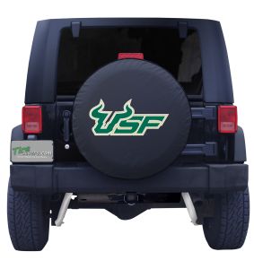 University of South Florida Spare Tire Cover Black Vinyl Front