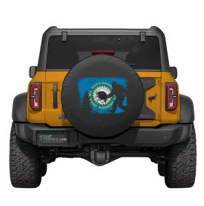 South Dakota Flag Bigfoot in the Woods Tire Cover