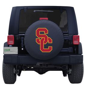 University of Southern California Spare Tire Cover Black Vinyl Front