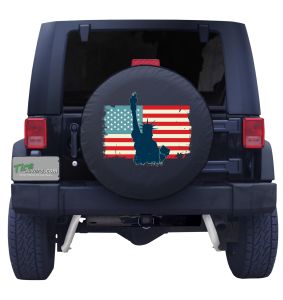 American Flag Statue of Liberty Tire Cover