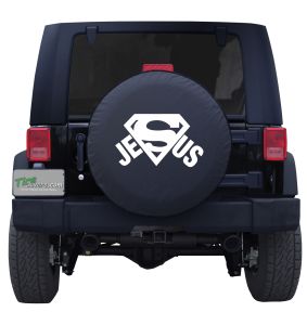 Jesus Superman Tire Cover 