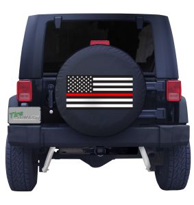 American Flag Thin Red Line Jeep  Front