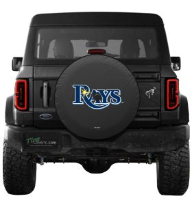 Tampa Bay Rays MLB Ford Bronco Spare Tire Cover Logo on Black or White Vinyl