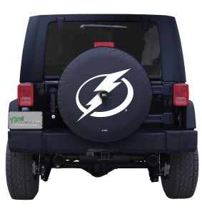 Tampa Bay Lightning Logo Black Spare Tire Cover Front