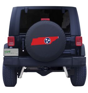 Tennessee State Outline Flag Tire Cover