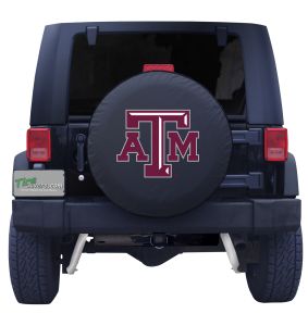 Texas A&M University Spare Tire Cover Black Vinyl Front