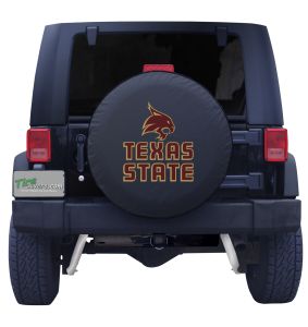 Texas State University Spare Tire Cover Black Vinyl Front