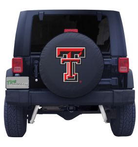 Texas Tech University Spare Tire Cover Black Vinyl Front