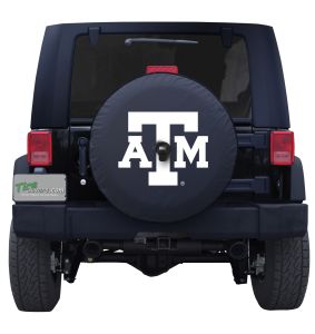 Texas A&M University Spare Tire Cover Black Vinyl Front