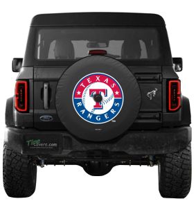 Texas Rangers MLB Ford Bronco Spare Tire Cover Logo on Black or White Vinyl