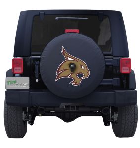 Texas State University Spare Tire Cover Black Vinyl Front