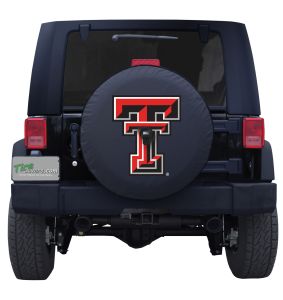 Texas Tech University Spare Tire Cover Black Vinyl Front
