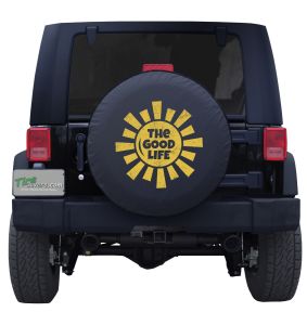 The Good Life Yellow Sun Custom Tire Cover