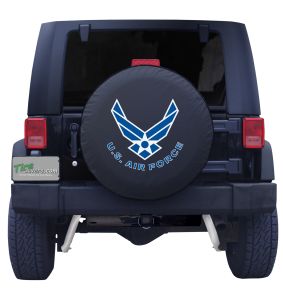 United States Air Force Spare Tire Cover Black Vinyl Front