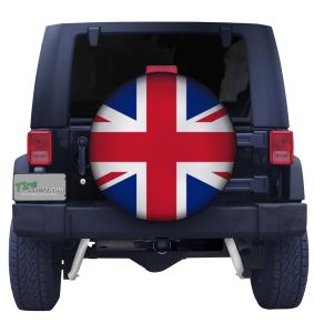 United Kingdom Flag Closeup Tire Cover Front