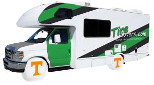 University of Tennessee RV Tire Shade Cover White Vinyl Front
