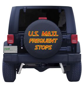 U.S. Mail Frequent Stops Red & Yellow Tire Cover