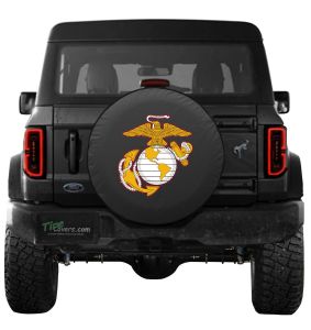 United States Marine Corps Spare Tire Cover Black Vinyl Front