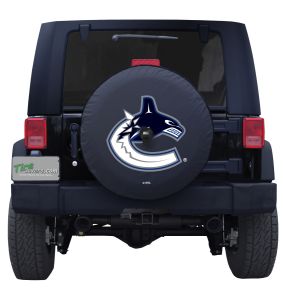 Vancouver Canucks Logo Black Spare Tire Cover Front