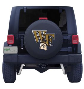 Wake Forest University Spare Tire Cover Black Vinyl Front