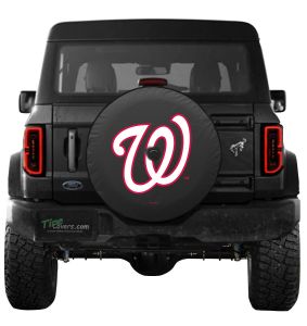Washington Nationals MLB Ford Bronco Spare Tire Cover Logo on Black or White Vinyl