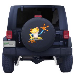 Waving Tropical Tree Frog Tire Cover 