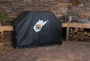 West Virginia State Outline Flag Logo Grill Cover