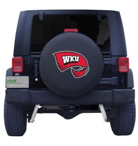 Western Kentucky University Logo Spare Tire Cover Black Vinyl Front