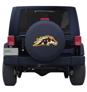 Western Michigan University Logo Spare Tire Cover Black Vinyl Front
