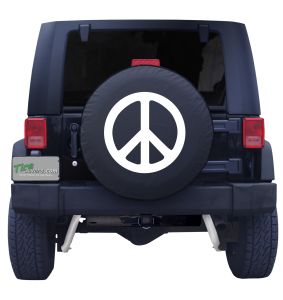 Black or White Peace Sign Tire Cover 