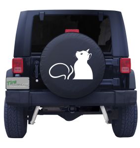 White Cat Starring Tire Cover