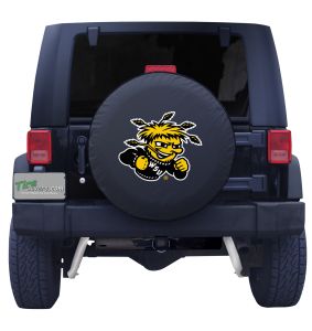 Wichita State University Logo Spare Tire Cover Black Vinyl Front