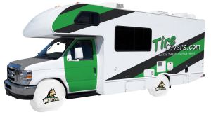 Wright State University RV Tire Shade Cover White Vinyl Front