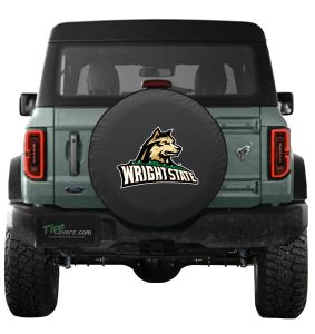 Wright State University Spare Tire Cover Black Vinyl Front