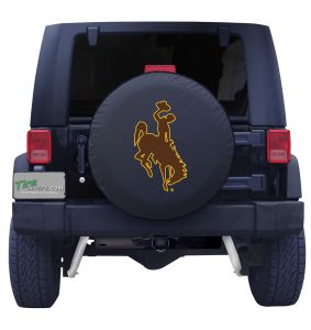 University of Wyoming Spare Tire Cover Black Vinyl Front