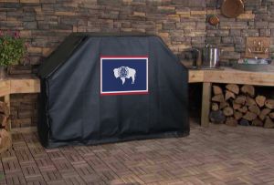 Wyoming State Outline Flag Logo Grill Cover