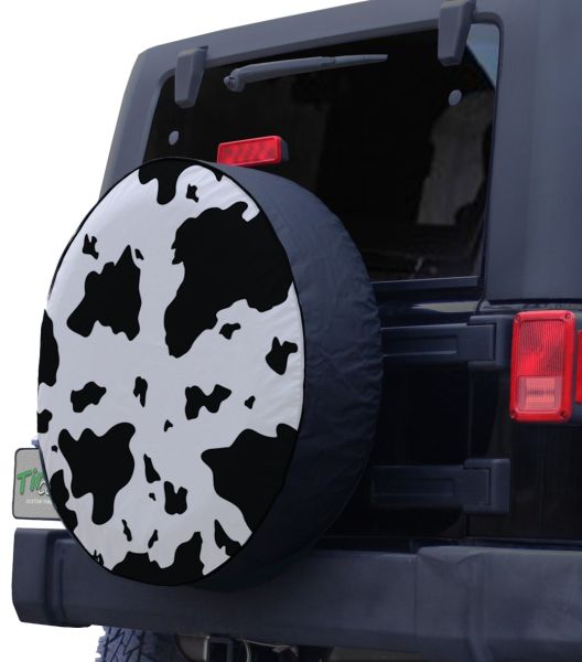 Black and White Cow Print Spare Tire Cover