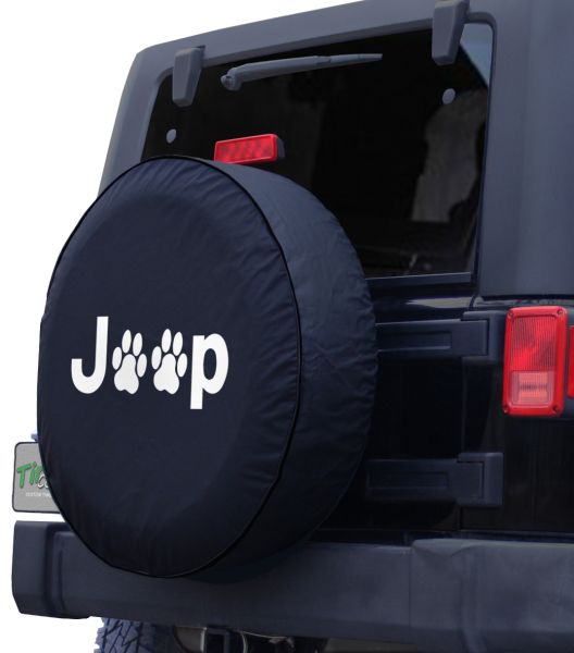 Dog Paw Prints and Red Hearts Spare Tire Cover Universal Fit for Jeep Rvs Trucks Cars Trailer 14 15 16 17 inch Wheel 