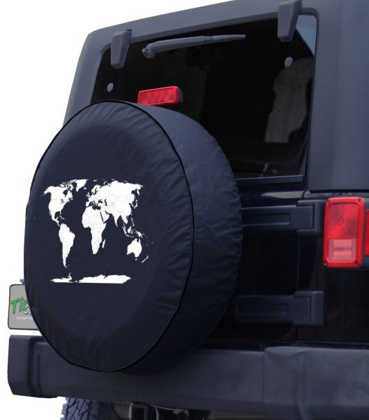 Flat World Map Spare Tire Cover