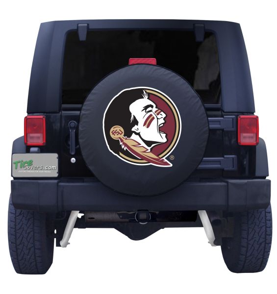 Florida State Tire Cover with Seminoles Head Logo on Black
