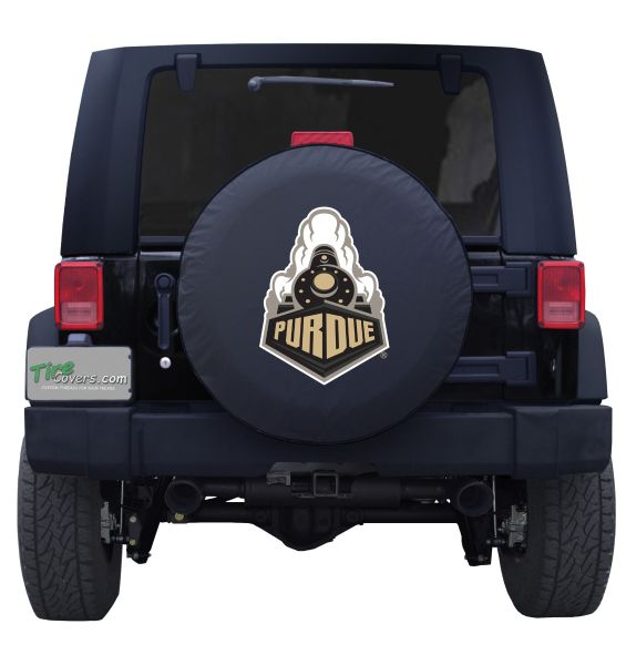 Purdue Boilermakers HBS Black Vinyl Fitted Spare Car Tire Cover Holland Bar Stool Co