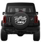 Football Mom Tire Cover on Black Vinyl for Jeep's and Broncos