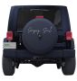 Jeepsy Soul Logo Tire Cover on Black Vinyl for Jeep's