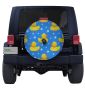 Jeep Life Rubber Duck Pattern Tire Cover on Black Vinyl