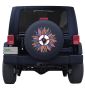 American Flag Sunflower Petals Tire Cover on Black Vinyl for Jeep's and Broncos