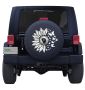 Black and White Sunflower Butterfly Swarm Tire Cover for Jeeps and Ford Broncos